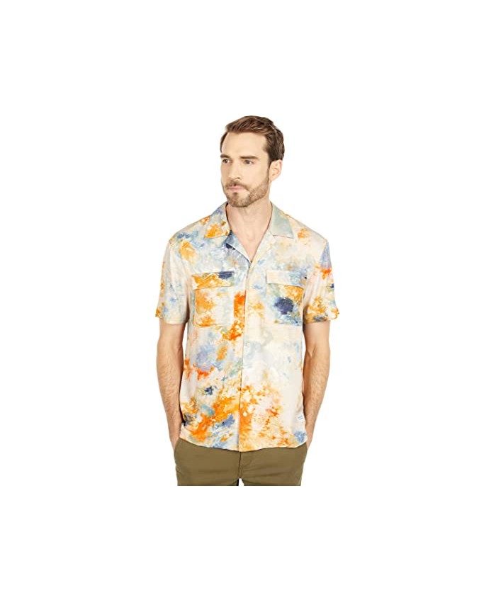 Scotch & Soda Hawaii Fit All Over Printed Viscose Short Sleeve Shirt