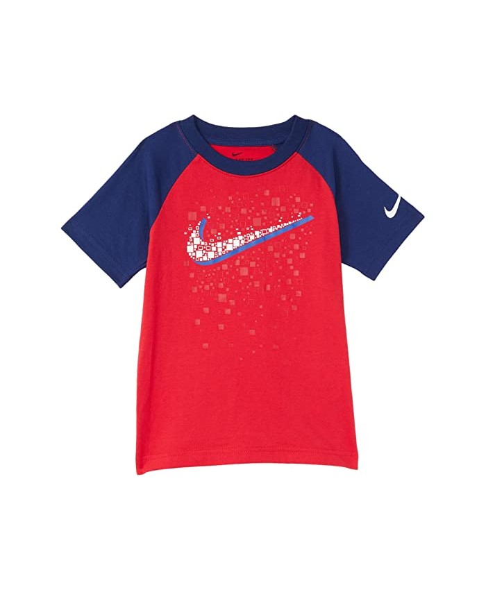 Nike Kids Swoosh Pixel Raglan Graphic T-Shirt (Little Kids)
