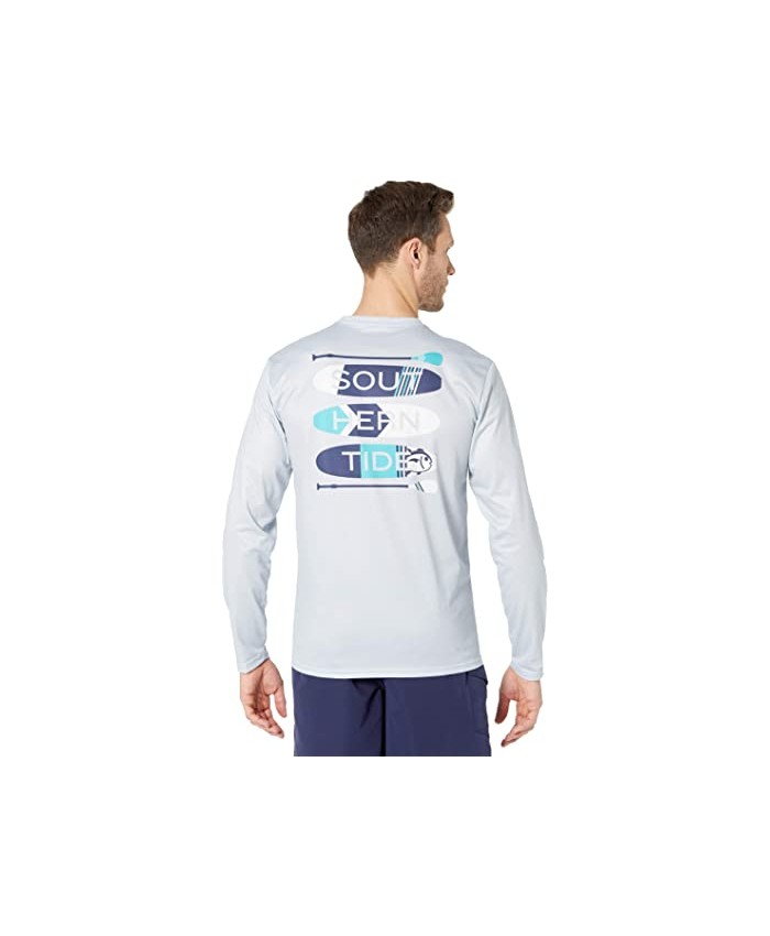 Southern Tide Paddleboard Stack Long Sleeve Heather Performance T-Shirt