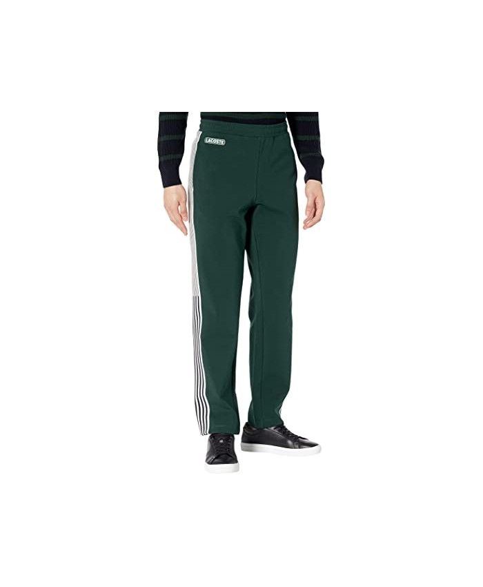 Lacoste Wide Leg Joggers with Side Color-Blocked Stripes