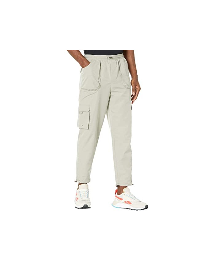 NATIVE YOUTH Trousers with Cargo Pockets and Toggle Hem in Peached Nylon