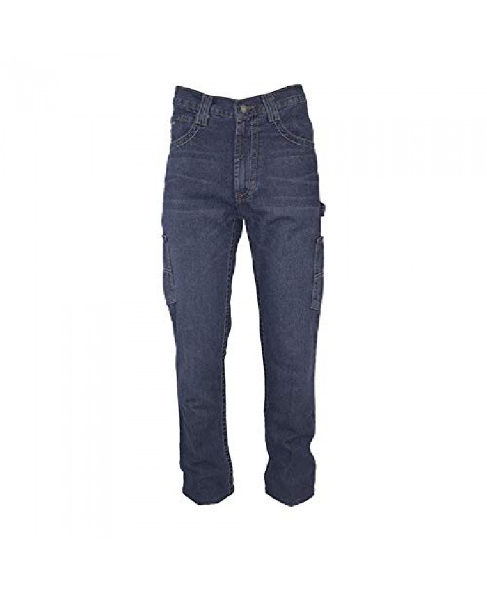 Lapco FR P-INDM10U 34X32 100% Cotton Flame-Resistant Utility Jeans Cotton 34" x 32" Medium Washed Denim (