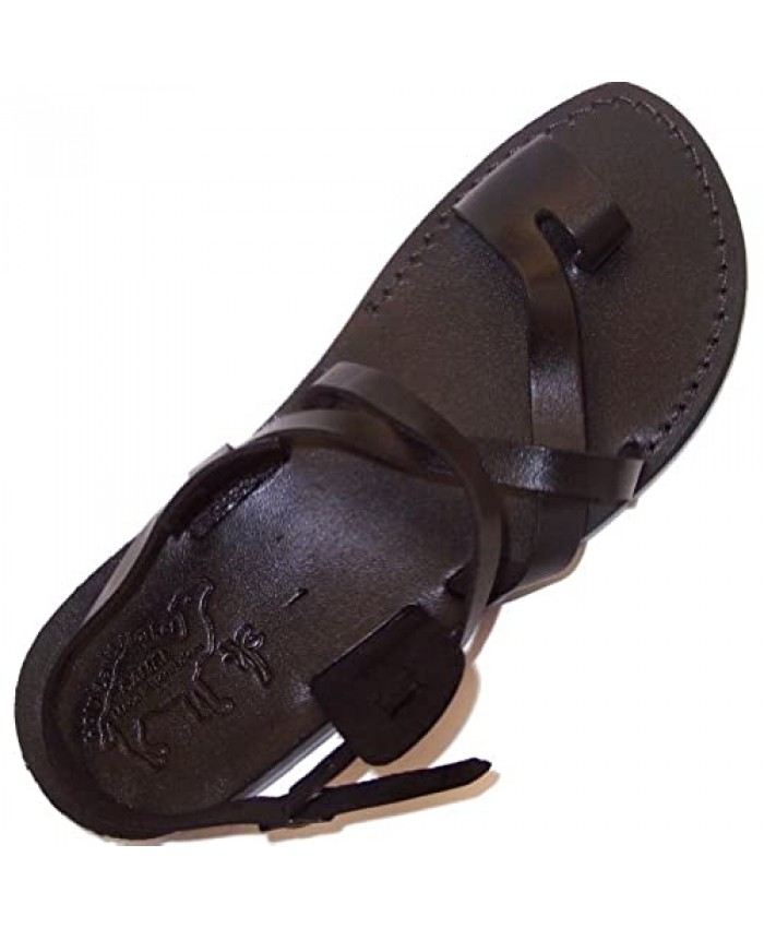 Holy Land Market Unisex Genuine Leather Biblical Sandals (Jesus - Yashua) Black Style I