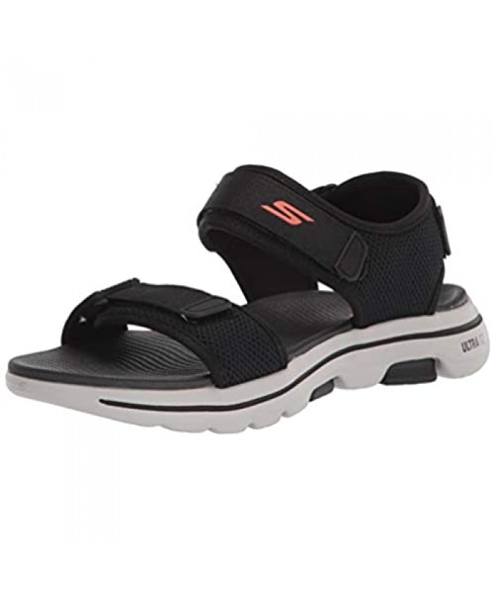 Skechers mens Gowalk 5 Cabourg - Performance Walking Sandal Sneaker Black/Orange 13 US