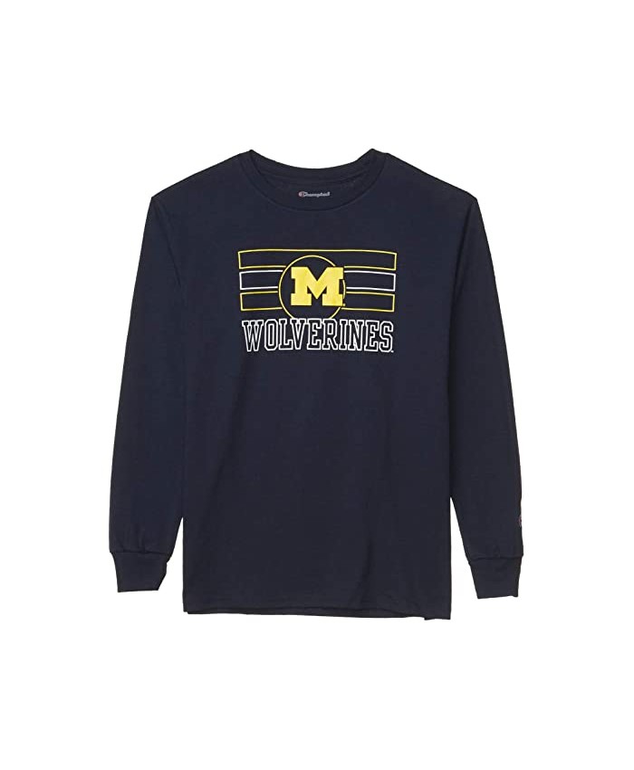 Champion College Kids Michigan Wolverines Long Sleeve Jersey Tee (Big Kids)