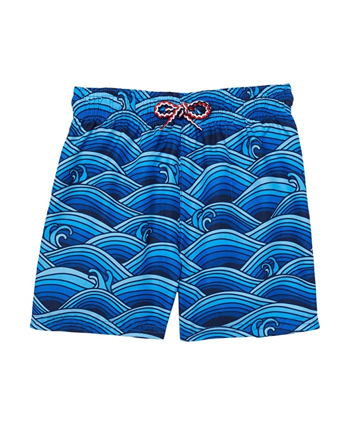 Appaman Kids Blue Waves Mid Length Swim Trunks (Infant u002FToddler u002FLittle Kids u002FBig Kids)